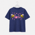 Love Bee Graphic T-Shirt – DTF Printed Cute Cartoon Tee