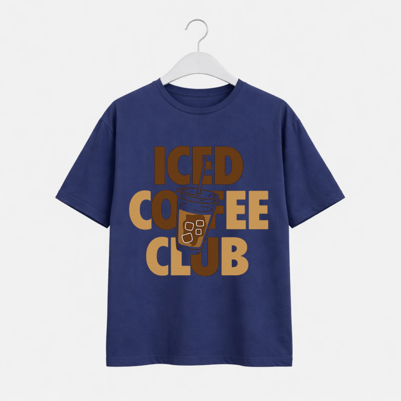Iced Coffee Club Graphic T-Shirt – DTF Printed Coffee Lover Tee