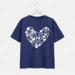 Heart Pattern Graphic T-Shirt – DTF Printed Cute Love Tee
