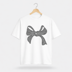 Minimal Bow Graphic T-Shirt – DTF Printed Cute Aesthetic Tee