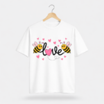 Love Bee Graphic T-Shirt – DTF Printed Cute Cartoon Tee