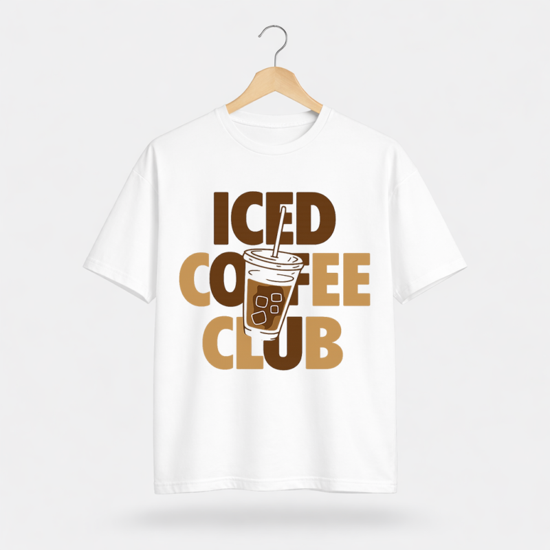 Iced Coffee Club Graphic T-Shirt – DTF Printed Coffee Lover Tee