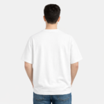 White Plain Drop Shoulder T Shirt Back
