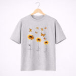 Faith Hope Love Sunflower Butterfly Graphic T-Shirt for Women