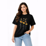 Faith Hope Love Sunflower Butterfly Graphic T-Shirt for Women