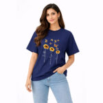 Faith Hope Love Sunflower Butterfly Graphic T-Shirt for Women