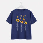 Faith Hope Love Sunflower Butterfly Graphic T-Shirt for Women