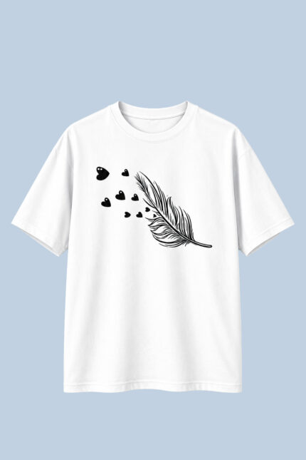 Feather Heart White