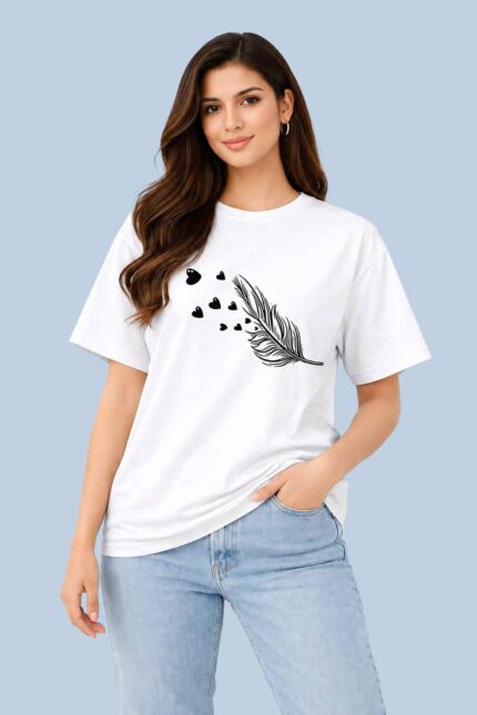 Feather Heart White