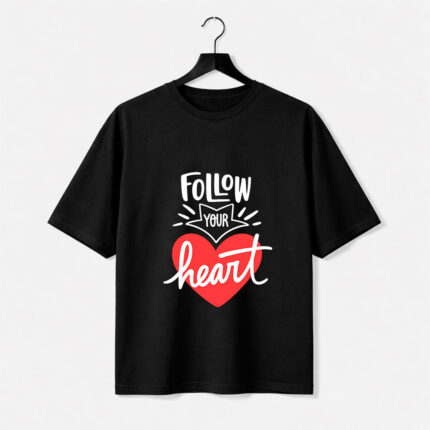 Follow Your Heart Typography Graphic T-Shirt for Women