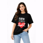 Follow Your Heart Typography Graphic T-Shirt for Women