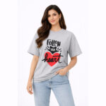 Follow Your Heart Typography Graphic T-Shirt for Women