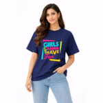 Girls Just Wanna Have Fun Typography Graphic T-Shirt for Women