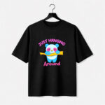 Just Hanging Around Cute Panda Graphic T-Shirt for Women