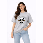 Just Hanging Around Cute Panda Graphic T-Shirt for Women