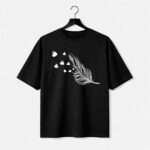 Feather Heart Minimal Graphic T-Shirt for Women