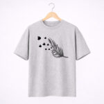 Feather Heart Minimal Graphic T-Shirt for Women