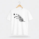 Feather Heart Minimal Graphic T-Shirt for Women
