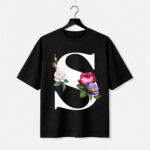 Floral Letter S Graphic T-Shirt for Women