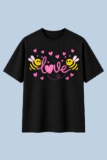 Love Bee Graphic T-Shirt – DTF Printed Cute Cartoon Tee - Image 6