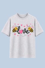 Love Bee Graphic T-Shirt – DTF Printed Cute Cartoon Tee - Image 8