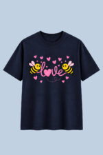 Love Bee Graphic T-Shirt – DTF Printed Cute Cartoon Tee - Image 2