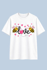 Love Bee Graphic T-Shirt – DTF Printed Cute Cartoon Tee - Image 4