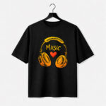 Love Music Headphones Graphic T-Shirt for Women