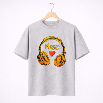 Love Music Headphones Graphic T-Shirt for Women