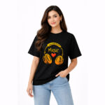 Love Music Headphones Graphic T-Shirt for Women