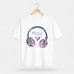 Love Music Headphones Graphic T-Shirt for Women