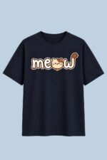 Meow Cat Graphic T-Shirt – Cute DTF Printed Tee for Women - Image 6