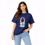 Cute Music Headphones Heart Graphic T-Shirt for Women