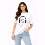 Music Is My Life Headphones Graphic T-Shirt for Women