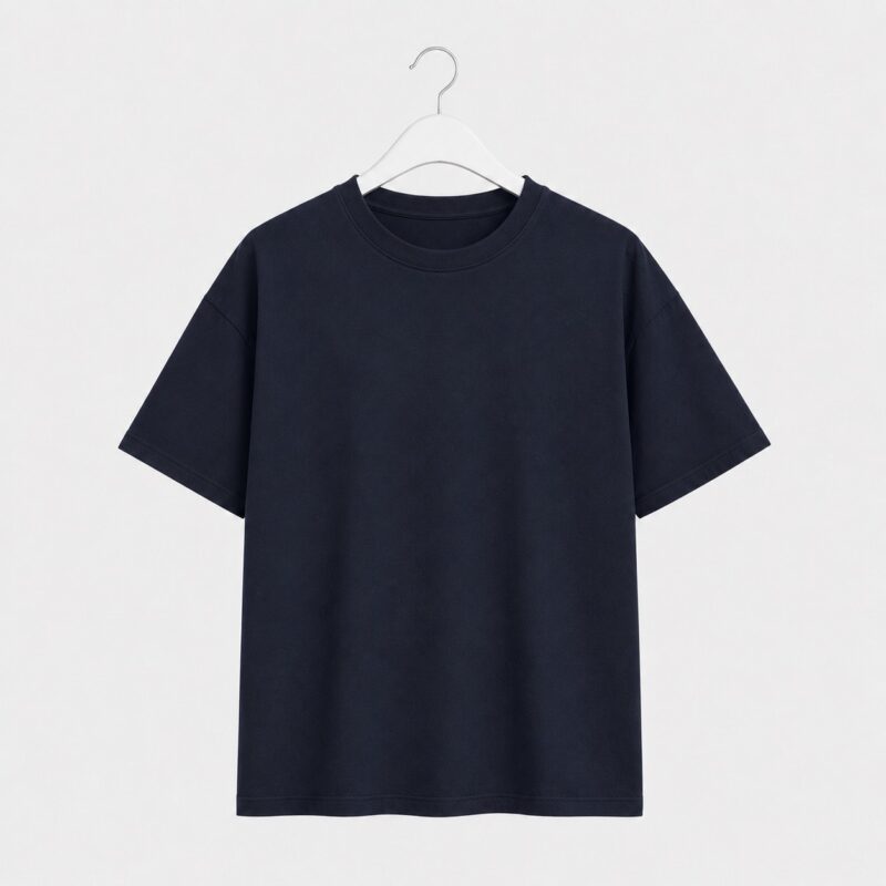 Plain Navy T-Shirt Drop Shoulder