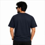 Plain Navy T-Shirt Drop Shoulder