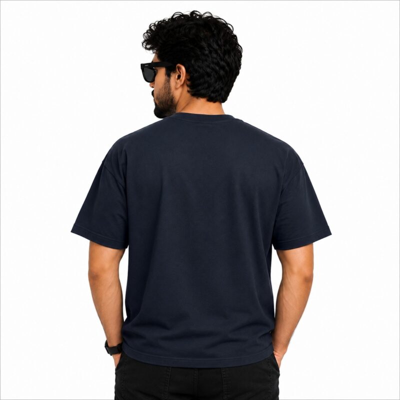 Plain Navy T-Shirt Drop Shoulder
