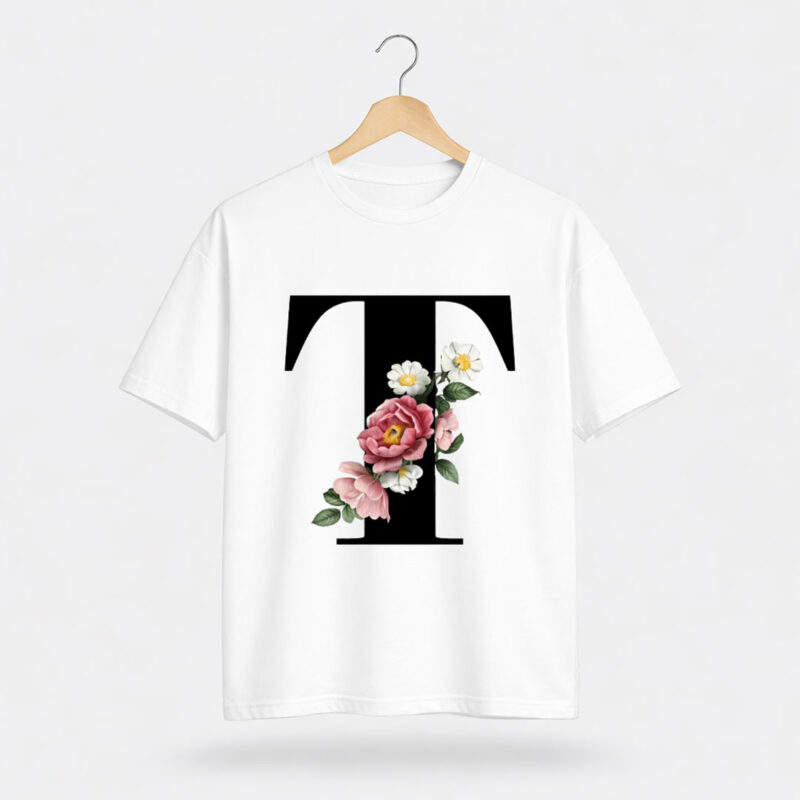 Minimal Floral Pocket Graphic T-Shirt