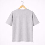 Grey Plain T Shirt Drop Shoulder