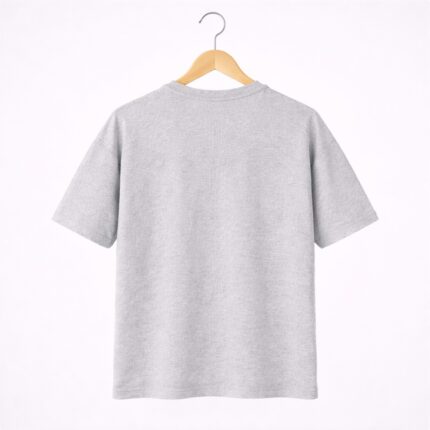 Grey Plain T Shirt Drop Shoulder