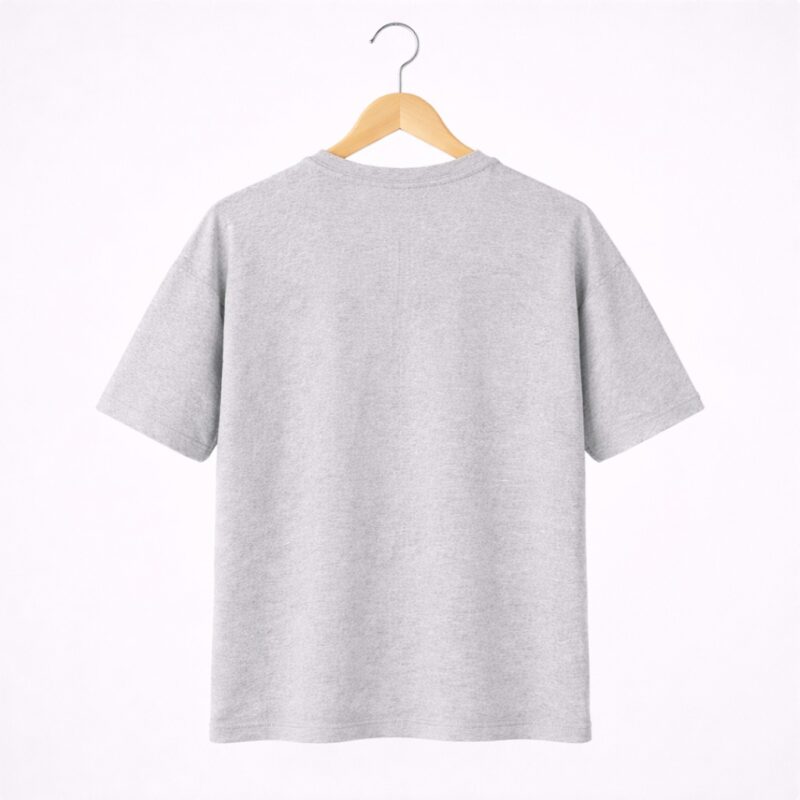 Grey Plain T Shirt Drop Shoulder
