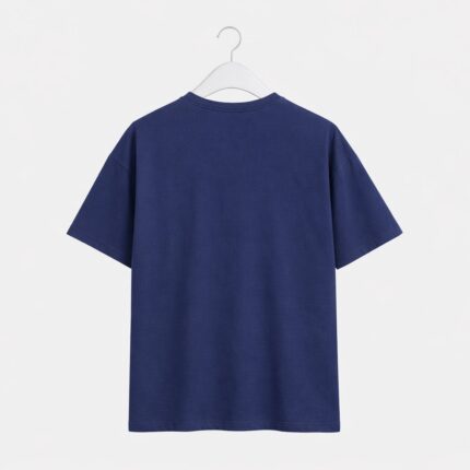 Plain Navy Cotton Tee Drop Shoulder