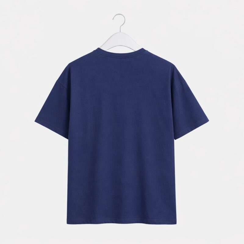 Plain Navy Cotton Tee Drop Shoulder