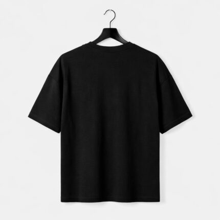 Black Plain T Shirt Drop Shoulder