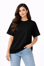 Drop Shoulder Plain T-Shirt Model