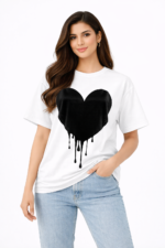 Dripping Heart Graphic T-Shirt – DTF Printed Streetwear Tee