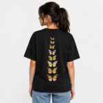 Golden Butterfly Back Print T-Shirt