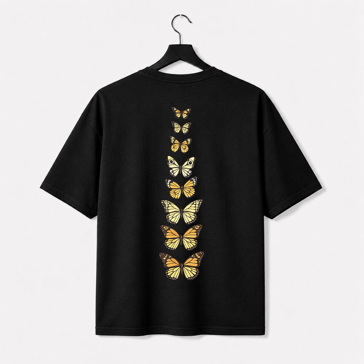 Back-Shirt-B Golden Butterfly Back Print T-Shirt