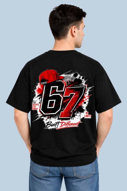 Built Different 67 Back Print T-Shirt