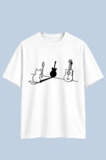 Cat N Guitar Grey White